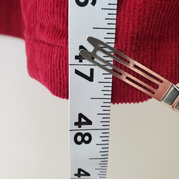 Vtg 90s Fads Womens Empire Waist Maxi Dress Wine Corduroy Sz 12 Crochet Trim NOS - Picture 3 of 12